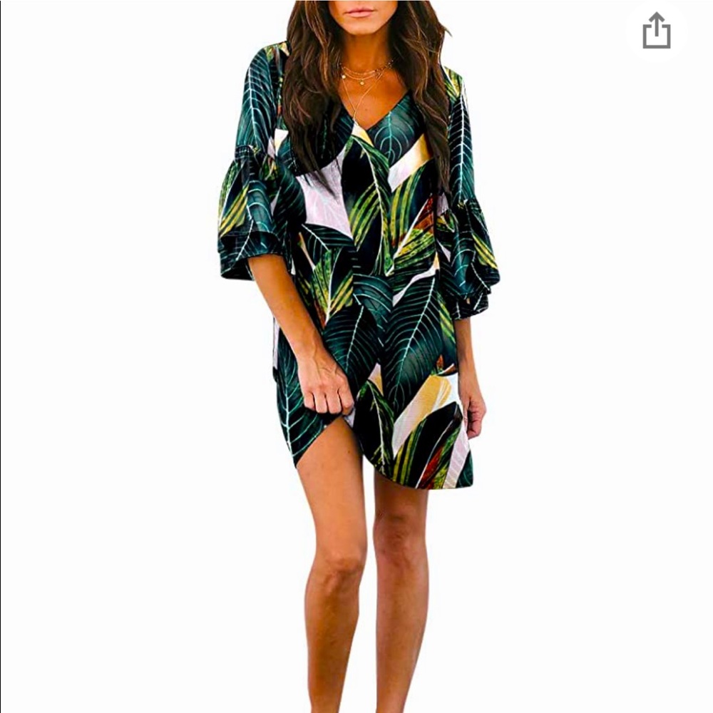 Palm Print Dress
